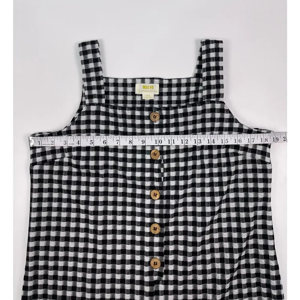 Maeve Anthropologie Black & White Gingham Check Jumpsuit Size M - Picture 10 of 11